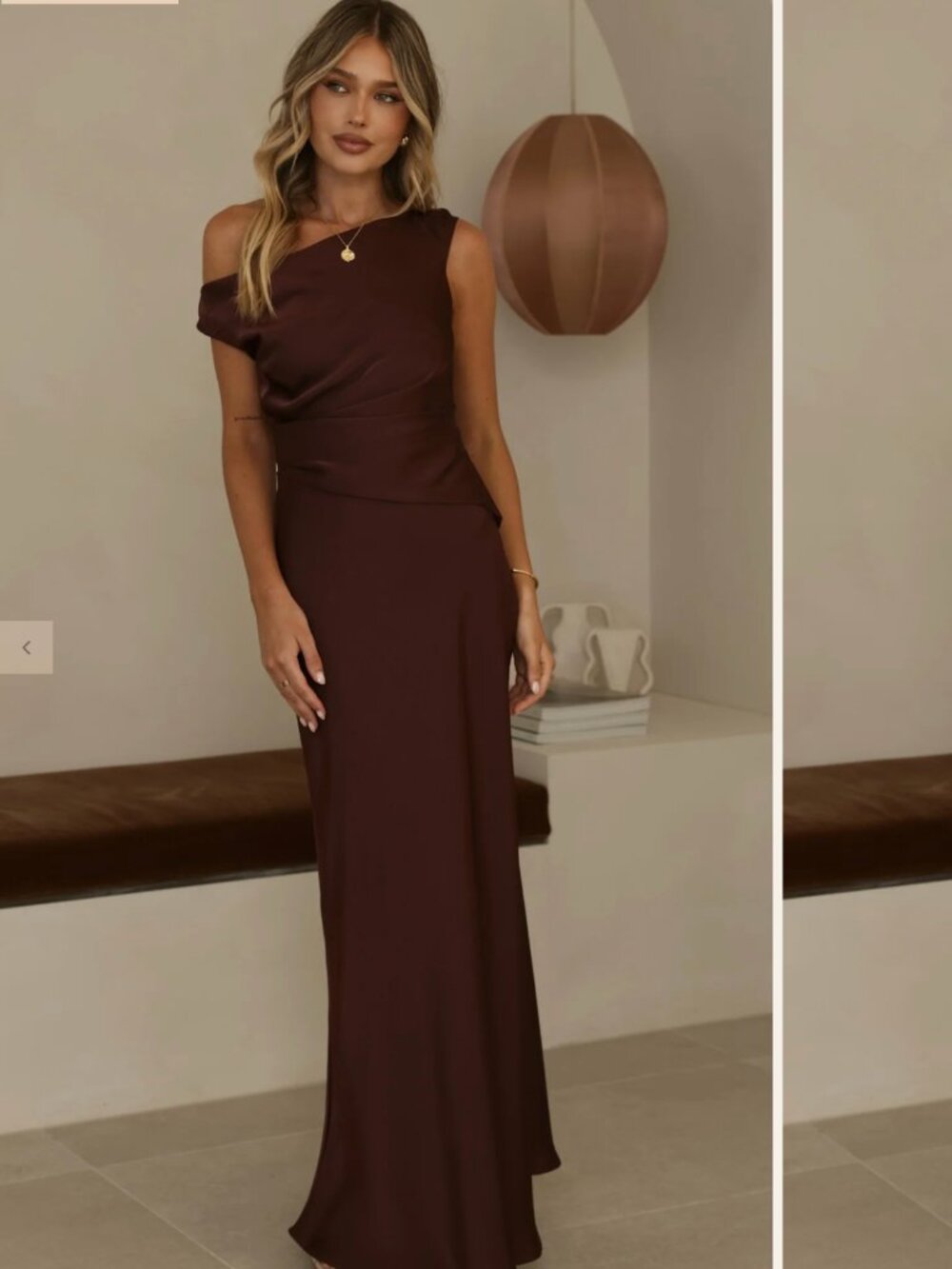 Auria Off Shoulder Maxi Dress - Chocolate